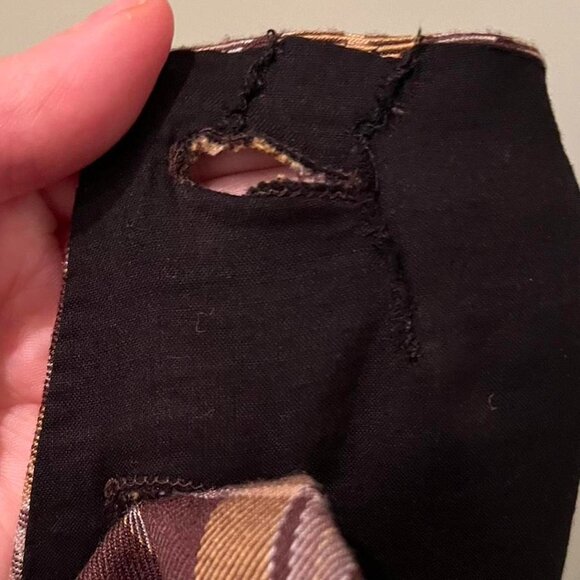 Plaid Brown Skirt with Button Detail - Picture 4 of 7